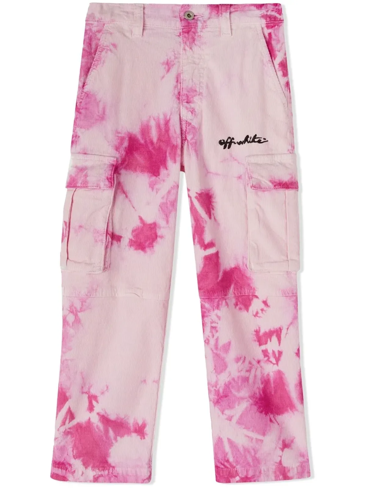 Off-White Kids タイダイ柄カーゴパンツ ピンク - 画像1