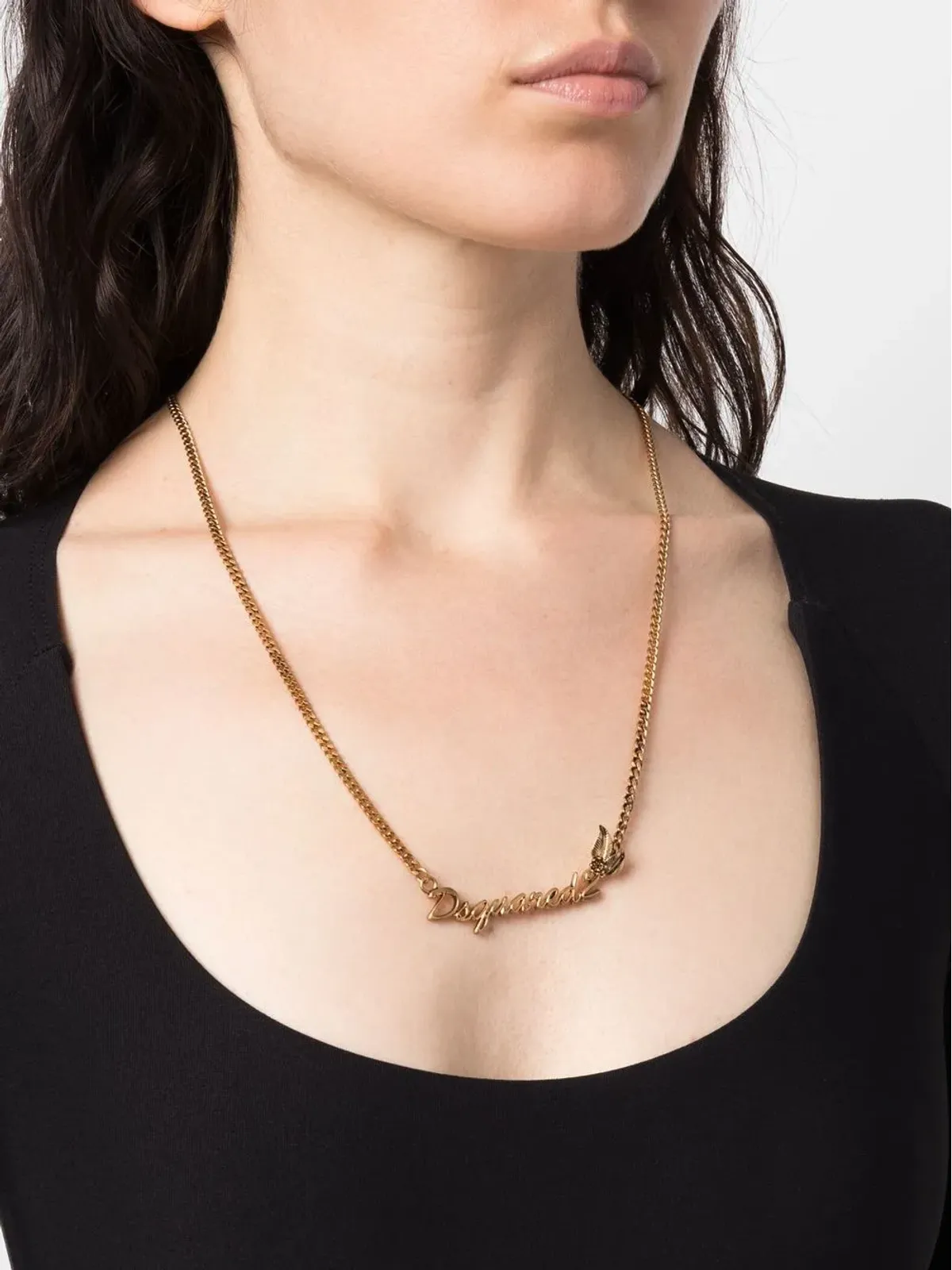 DSQUARED2 Hadwriting-charm chain necklace - Gold - 画像2