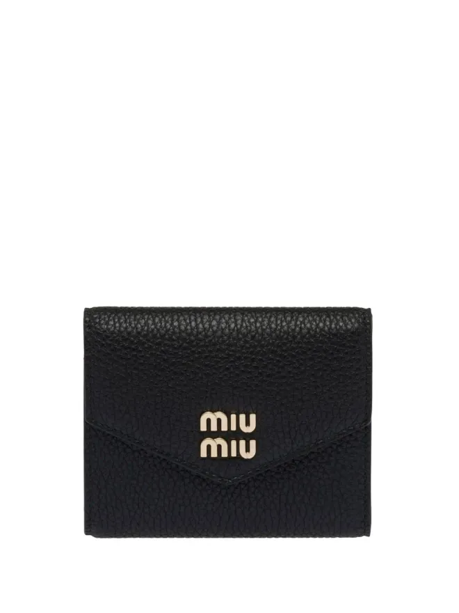 Miu Miu Miu Miu ロゴ文字入り コンパクトウォレット - ブラックの商品画像