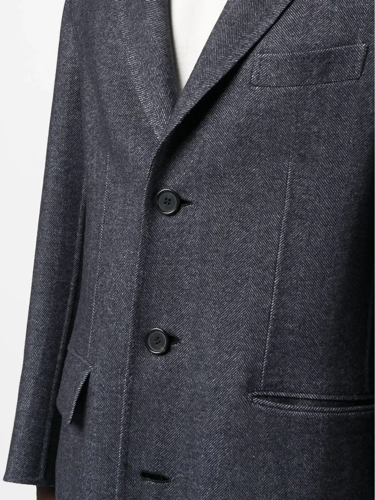 Brioni シングルブレスト ウールコート ブルー - 画像5