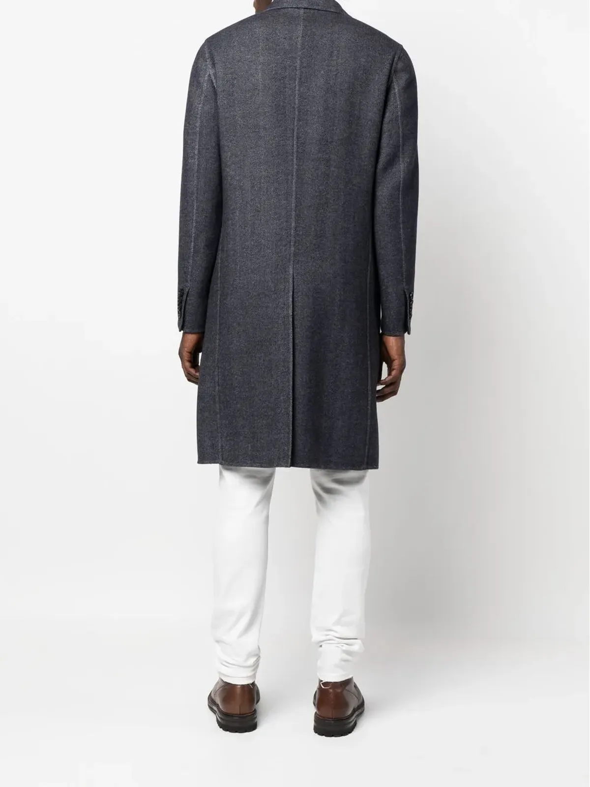 Brioni シングルブレスト ウールコート ブルー - 画像4