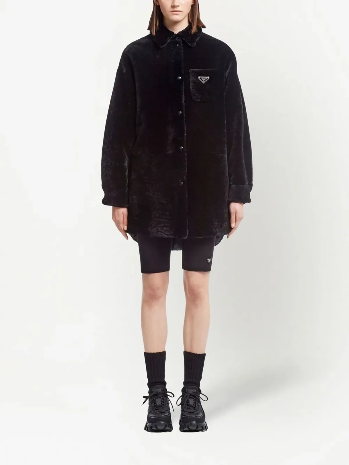 Prada 三角ロゴ リバーシブルコート - 画像2