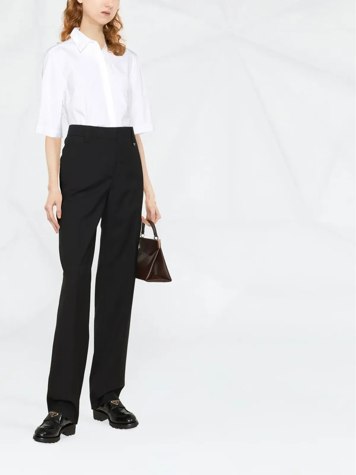 Prada テーラード ロゴプレート トラウザーズ - 画像2