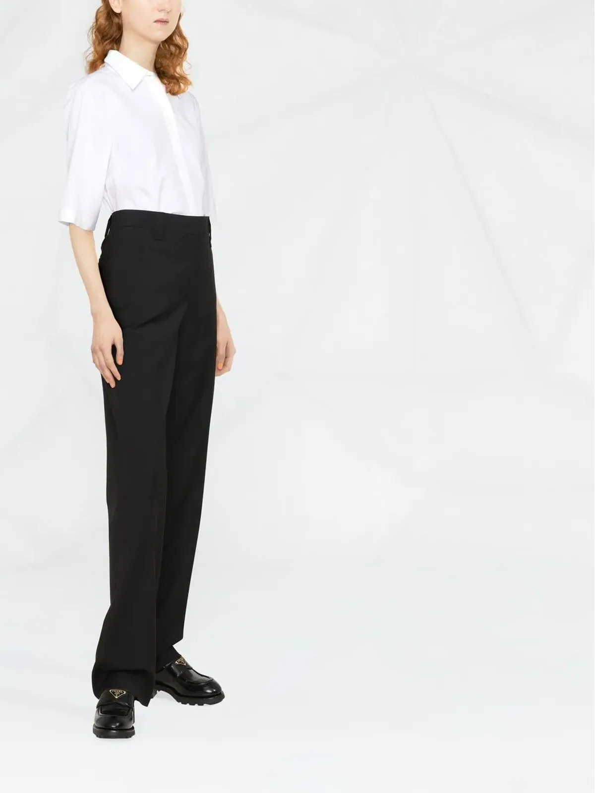 Prada テーラード ロゴプレート トラウザーズ - 画像4
