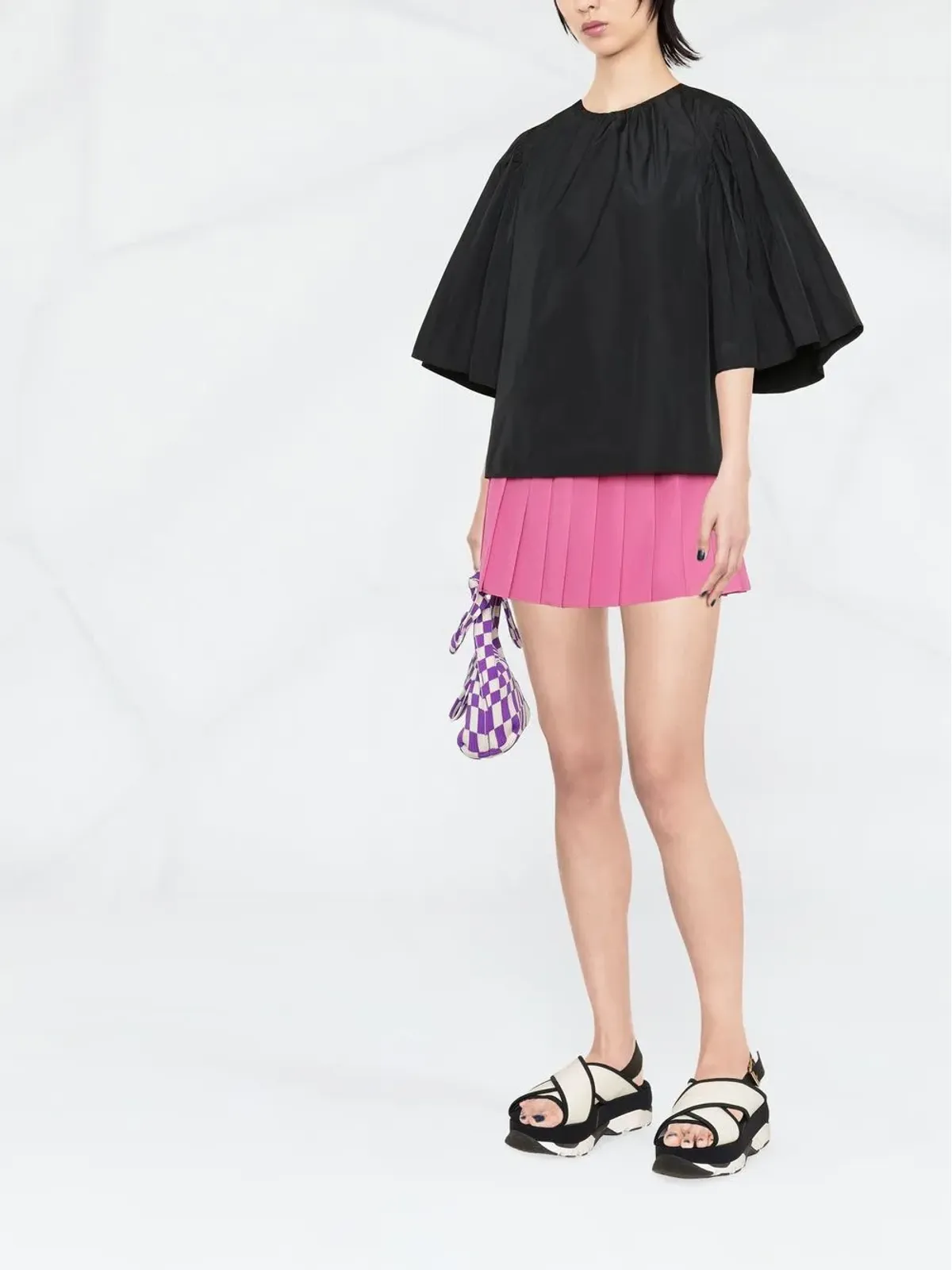 RED Valentino プリーツミニショートパンツ - 画像2