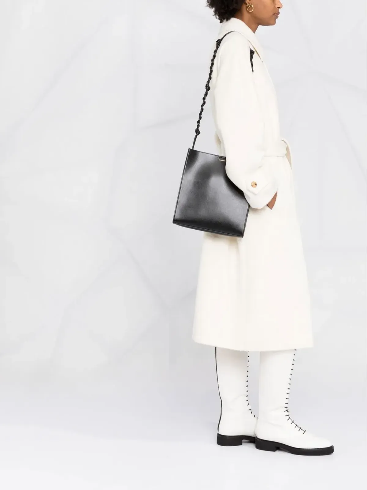 Jil Sander ロゴプリント レザー ショルダーバッグ - 画像2