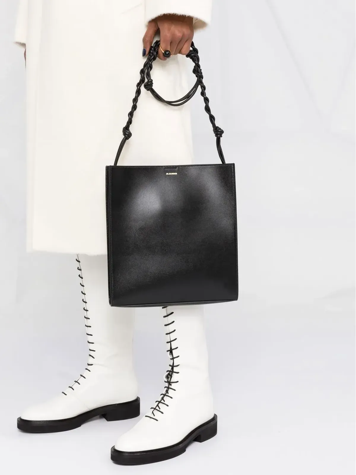 Jil Sander ロゴプリント レザー ショルダーバッグ - 画像3