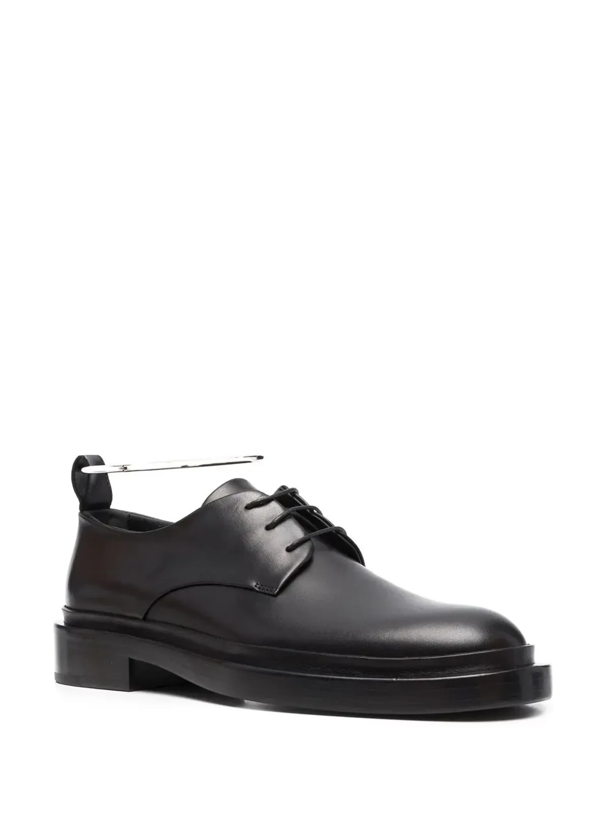 Jil Sander ハードウェアディテール ダービーシューズ ブラック - 画像2
