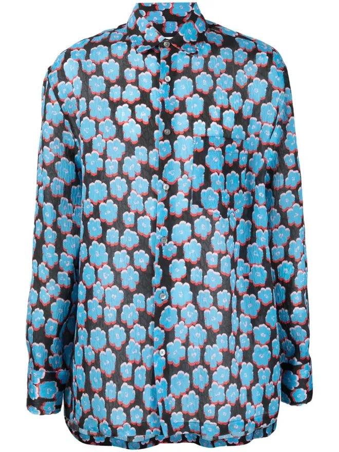 Lanvin Lanvin 花柄プリント コットンシャツ - ブラックの商品画像