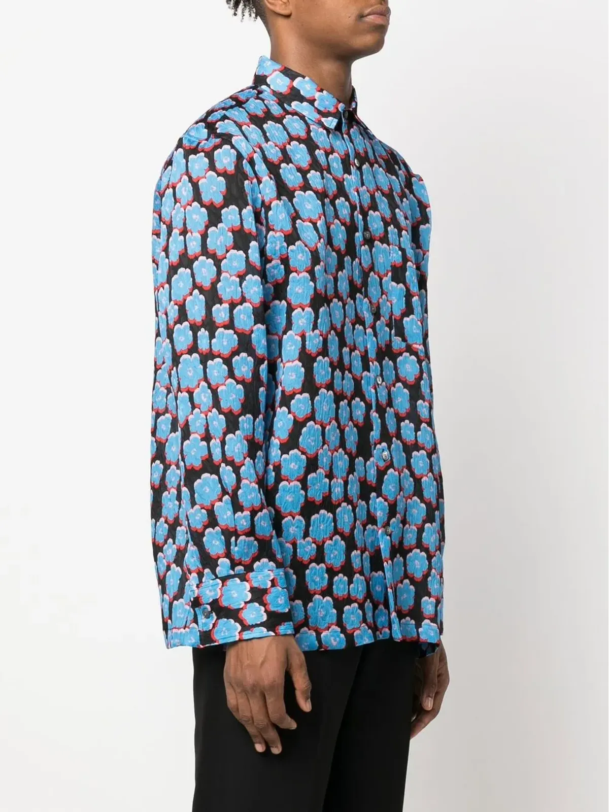 Lanvin 花柄プリント コットンシャツ - ブラック - 画像3