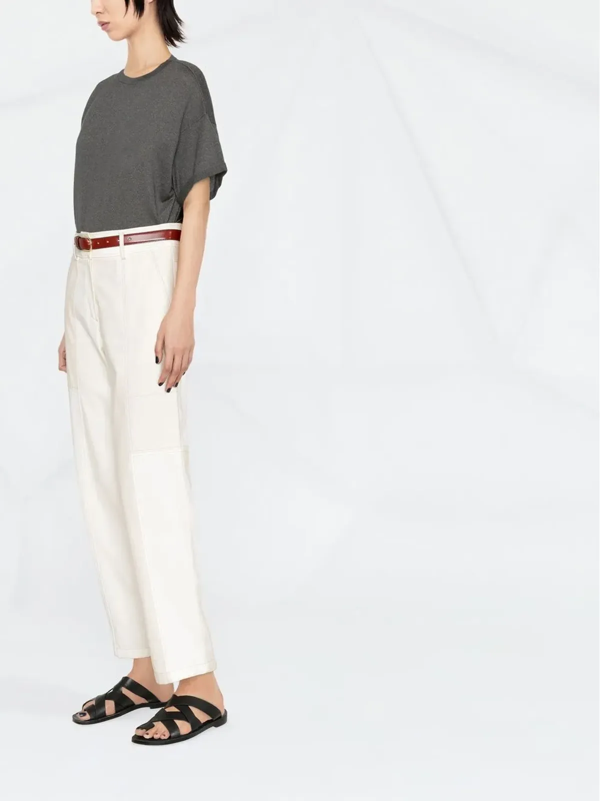 Brunello Cucinelli 丸首・半袖Tシャツ - グレー - 画像3