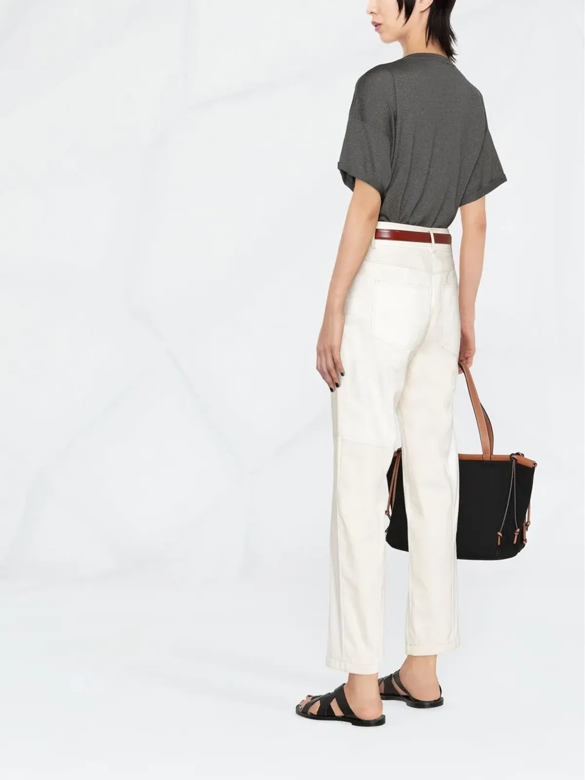 Brunello Cucinelli 丸首・半袖Tシャツ - グレー - 画像4