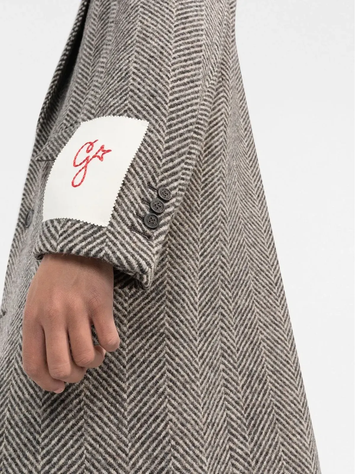 Golden Goose ロゴパッチ・シングルブレストコート - Grey - 画像5