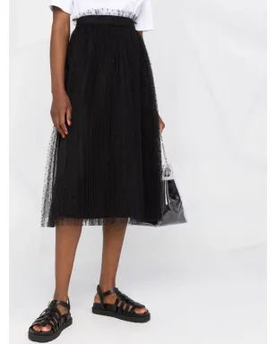 RED Valentino プリーツスカート（ブラック） - サムネイル5