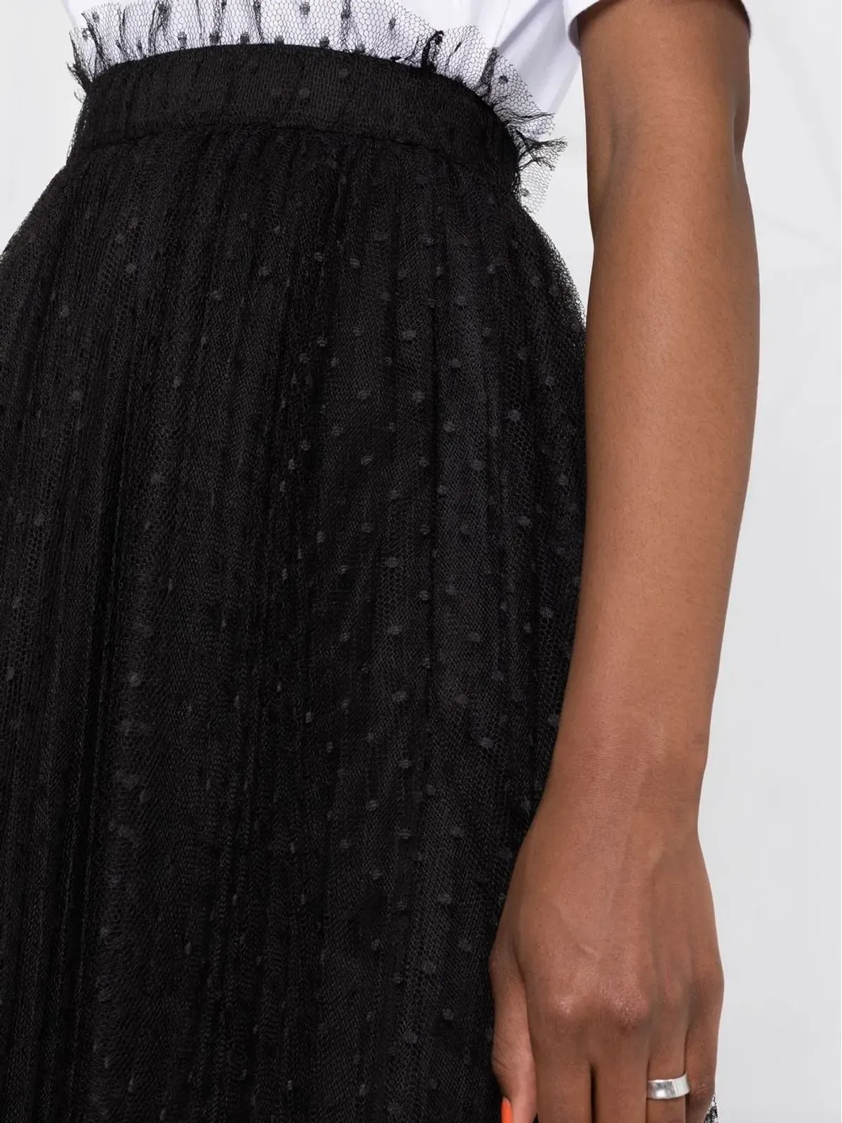 RED Valentino プリーツスカート（ブラック） - 画像3