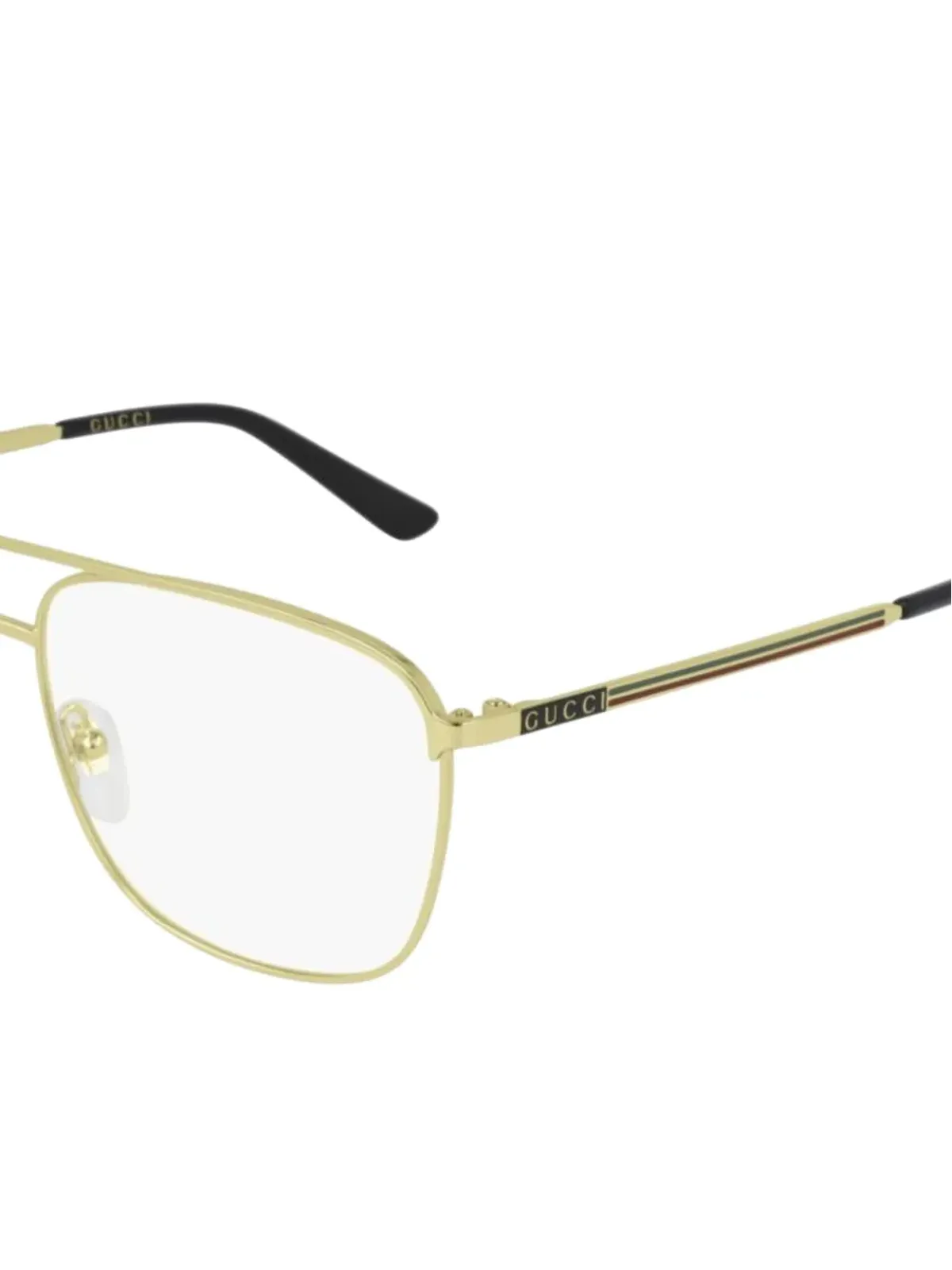 Gucci Eyewear パイロットフレーム ツートーン眼鏡（ゴールド） - 画像2