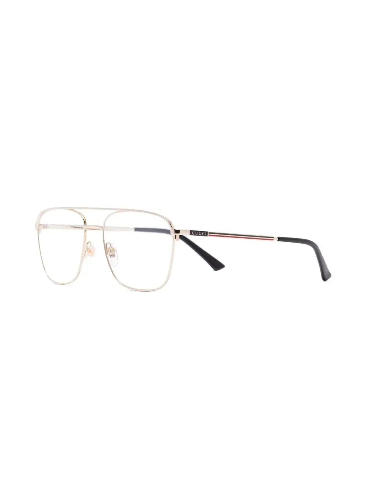 Gucci Eyewear パイロットフレーム ツートーン眼鏡（ゴールド） - 画像3