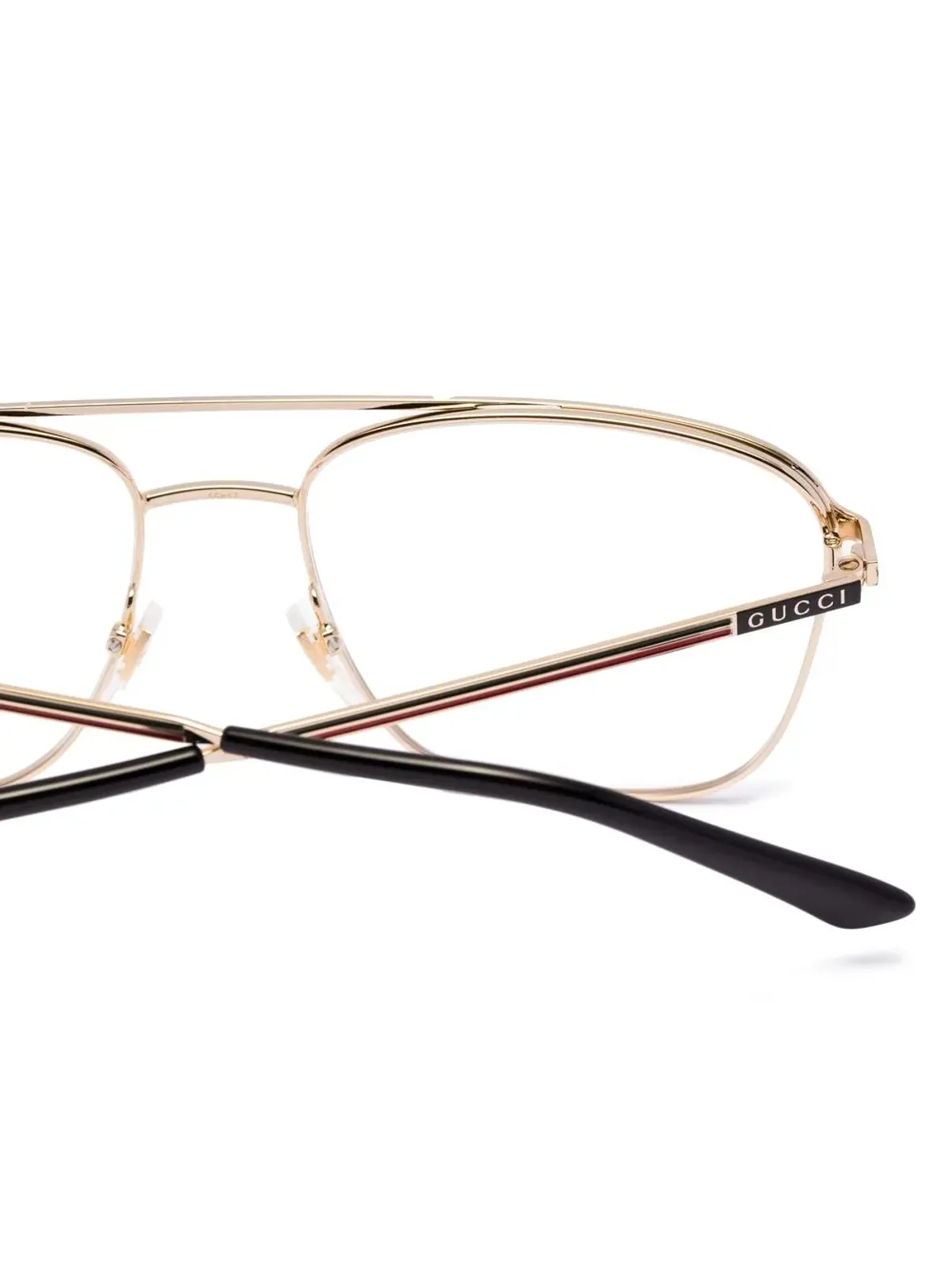 Gucci Eyewear パイロットフレーム ツートーン眼鏡（ゴールド） - 画像4