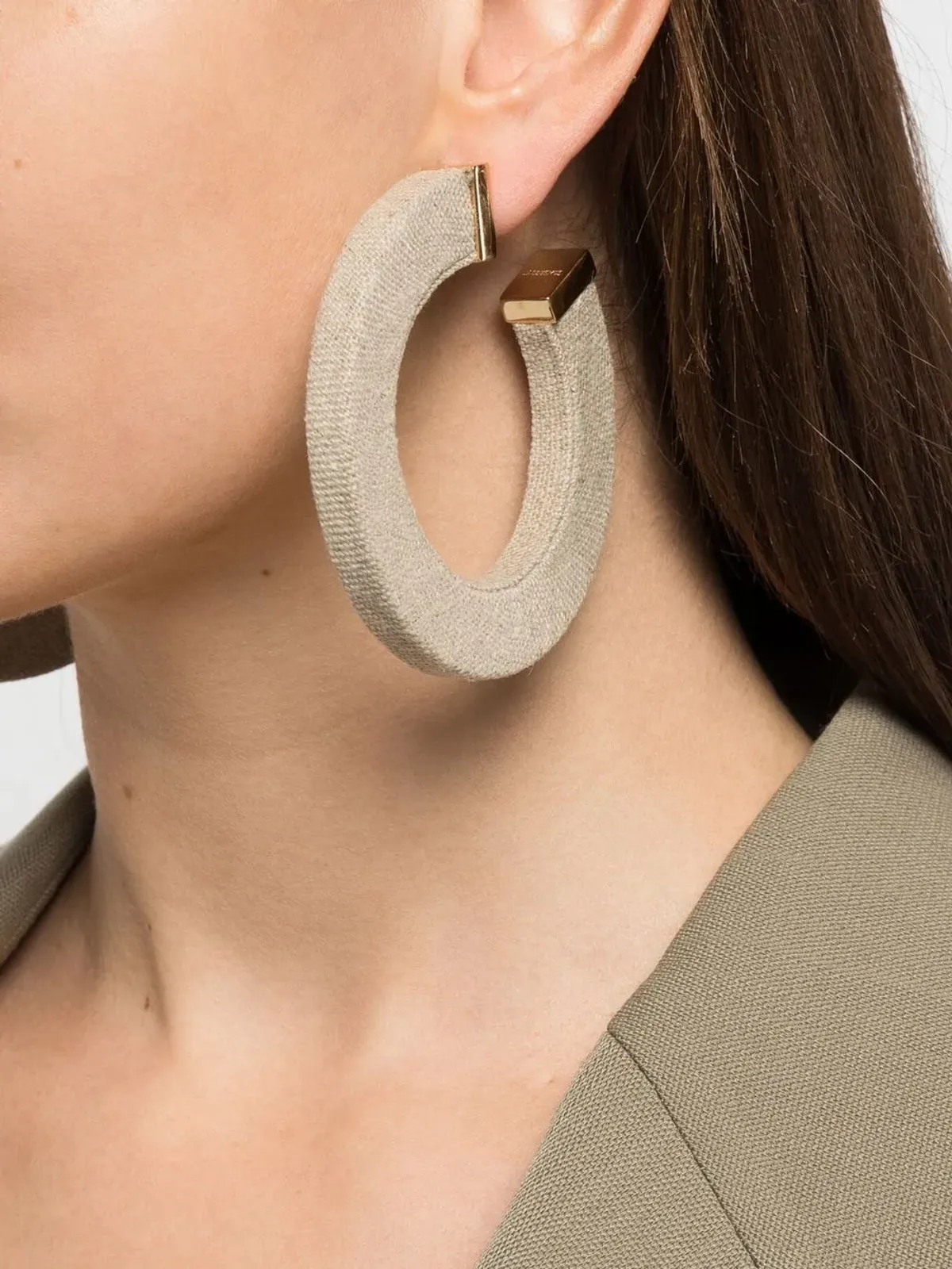 Jacquemus 大きなファブリックフープピアス - 画像2