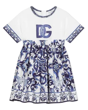 Dolce & Gabbana Kids マジョリカプリント コットンワンピース - サムネイル1