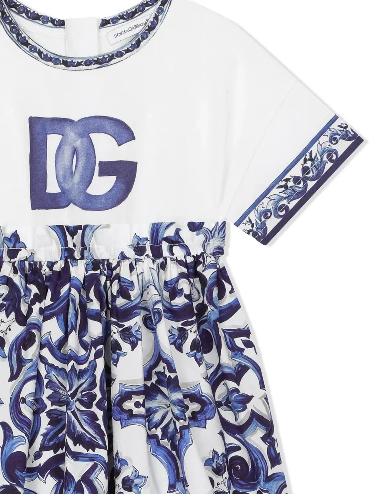 Dolce & Gabbana Kids マジョリカプリント コットンワンピース - 画像3
