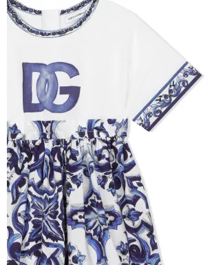 Dolce & Gabbana Kids マジョリカプリント コットンワンピース - サムネイル3