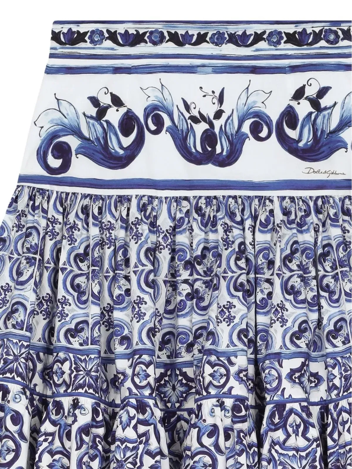 Dolce & Gabbana Kids Majolica-print poplin skirt - Majolicaプリントのポプリンスカート - 画像3