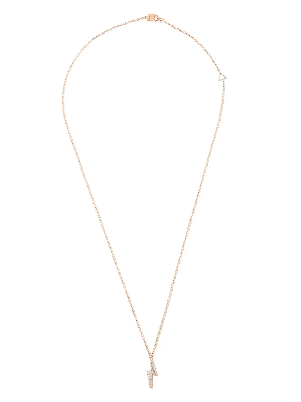 MARIA TASH 18K ローズゴールド ライトニングボルト ダイヤモンド ネックレス - ピンク - 画像2