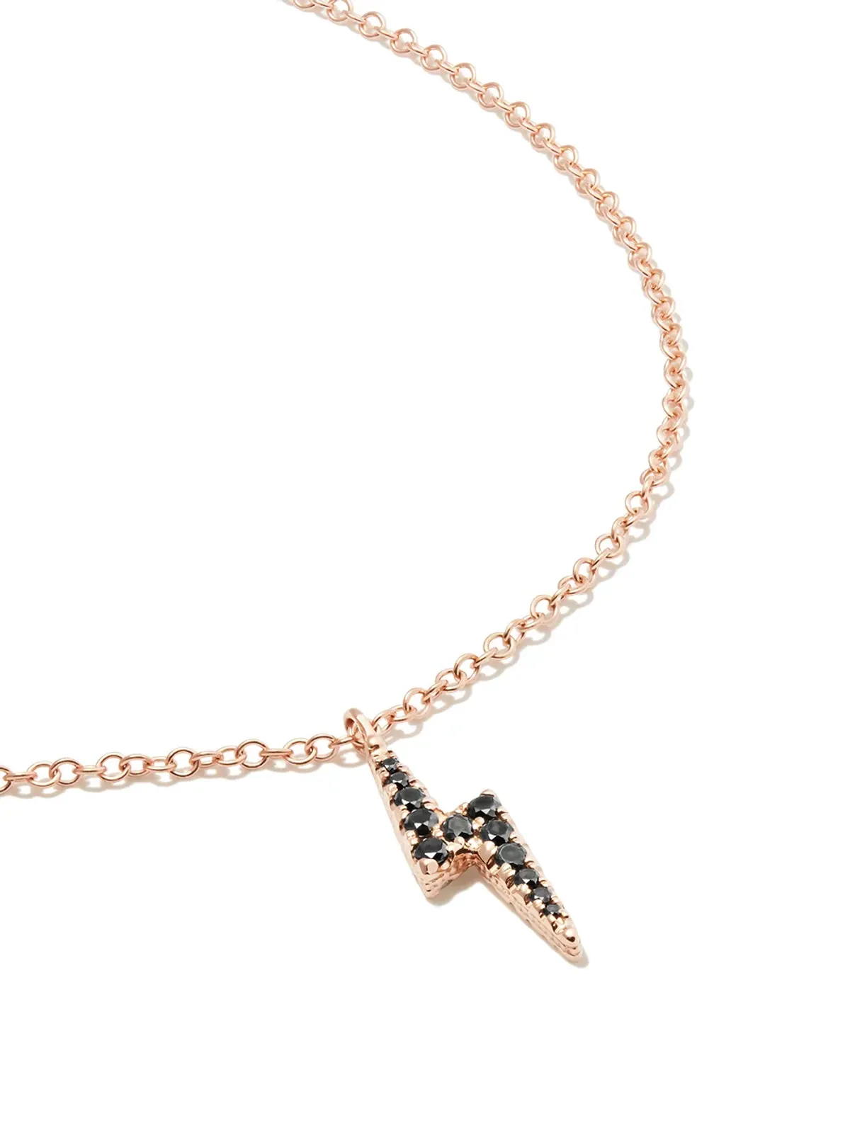 MARIA TASH 18K ローズゴールド ライトニングボルト ダイヤモンド ネックレス - ピンク - 画像4