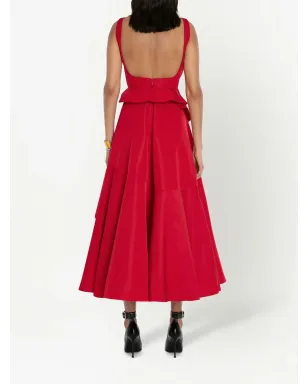 Alexander McQueen フック付きドレープドレス レッド - サムネイル4