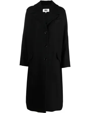 MM6 Maison Margiela シングルブレスト・フェルテッド・コート（ブラック） - サムネイル1