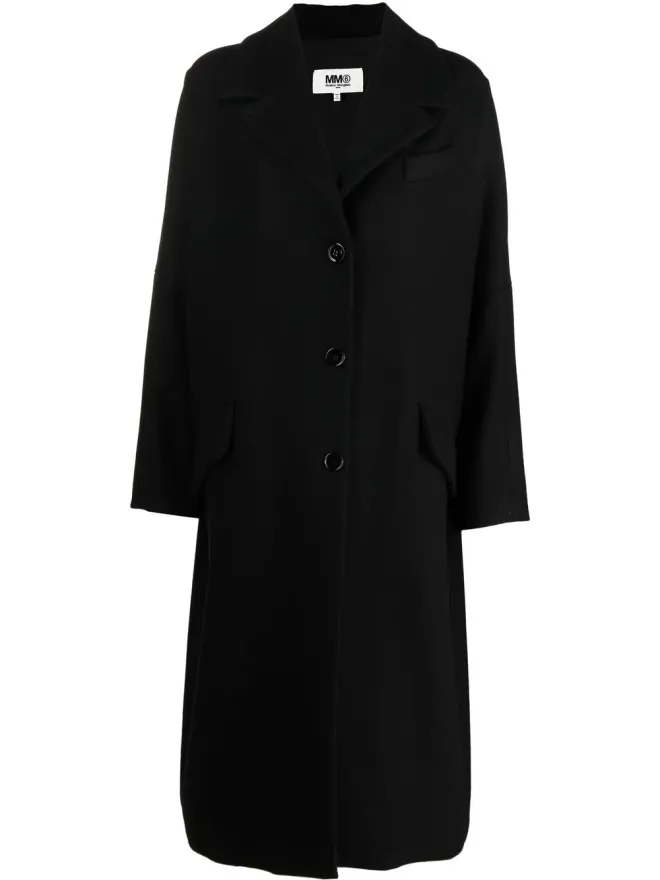 MM6 Maison Margiela MM6 Maison Margiela シングルブレスト・フェルテッド・コート（ブラック）の商品画像