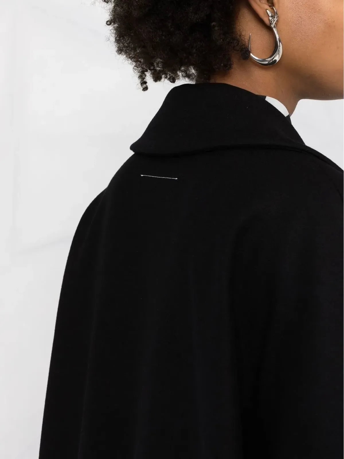 MM6 Maison Margiela シングルブレスト・フェルテッド・コート（ブラック） - 画像5