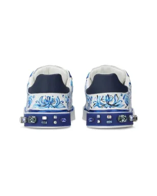 Dolce & Gabbana Kids ポルトフィーノ ライト マジョリカプリント スニーカー - White - サムネイル4