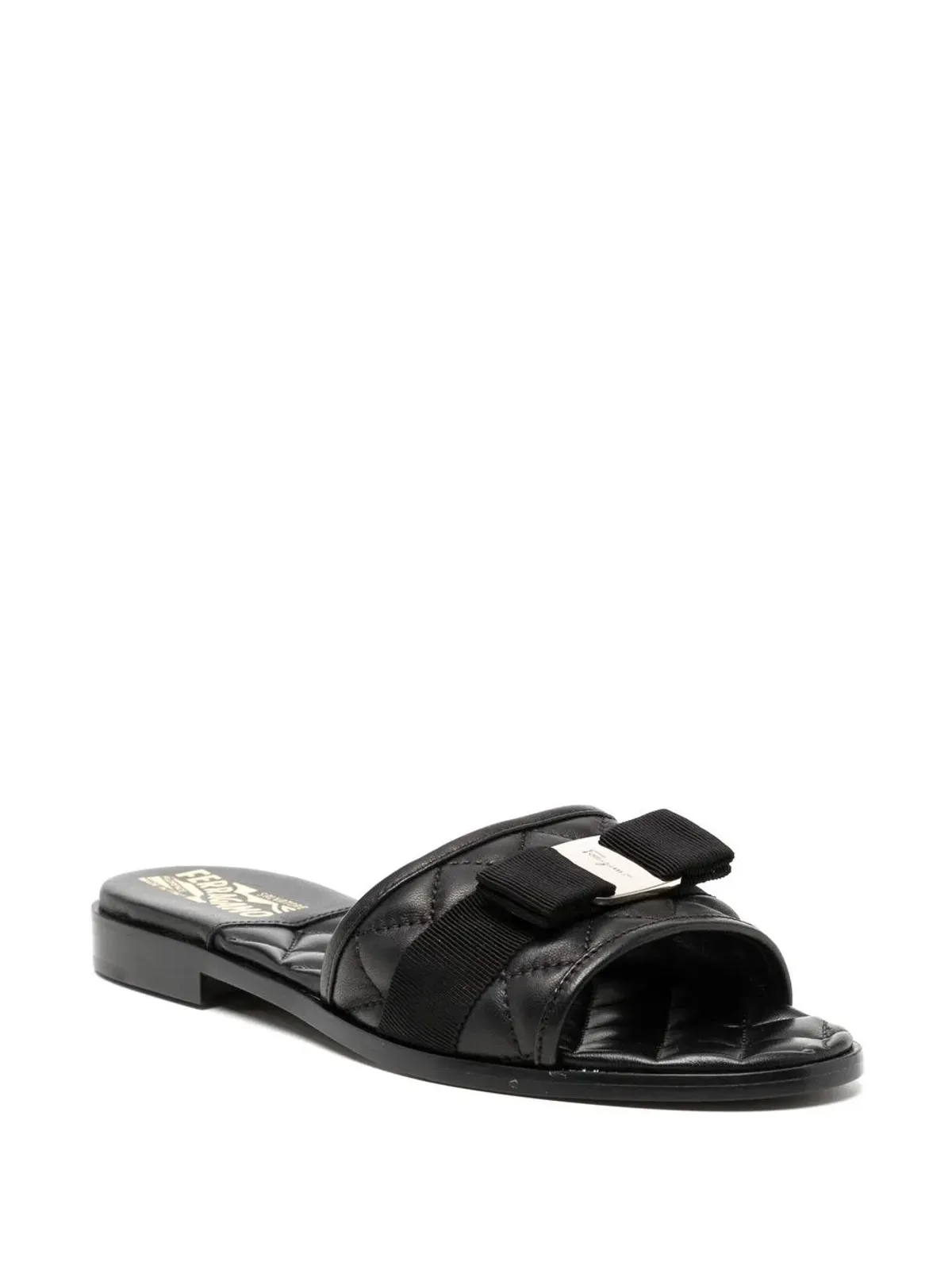Ferragamo ヴァラ ボウ キルテッド スライド - 画像2