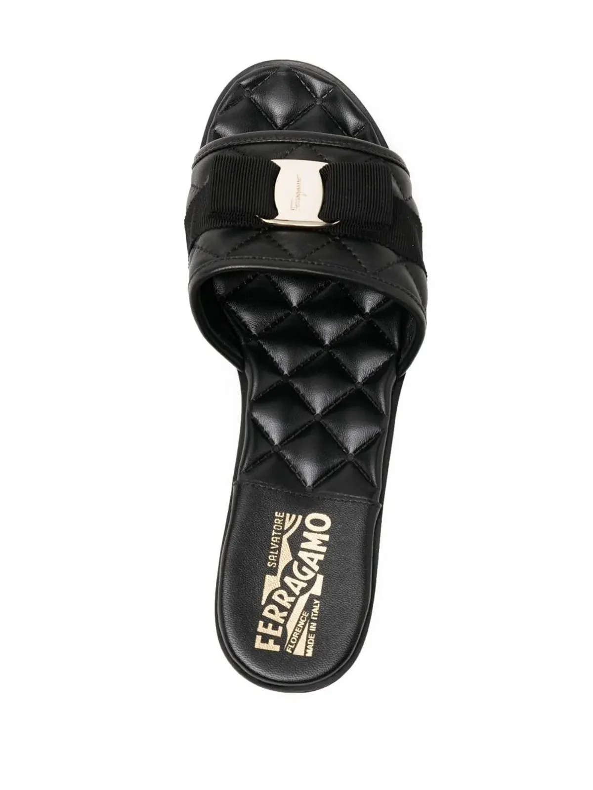 Ferragamo ヴァラ ボウ キルテッド スライド - 画像4
