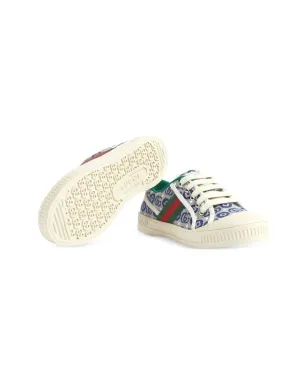 Gucci Kids 1977 テニス ジャカード柄スニーカー - Blue - サムネイル2