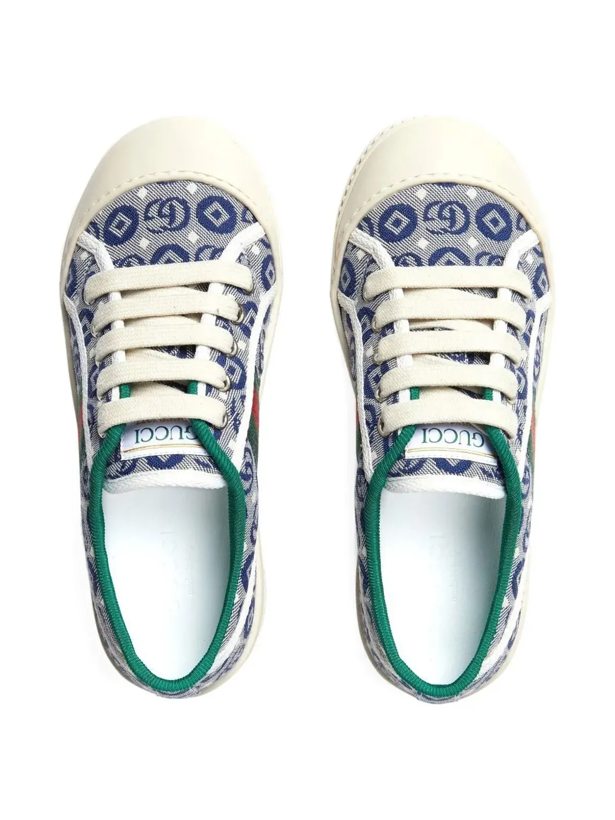 Gucci Kids 1977 テニス ジャカード柄スニーカー - Blue - 画像4