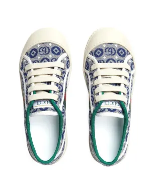 Gucci Kids 1977 テニス ジャカード柄スニーカー - Blue - サムネイル4