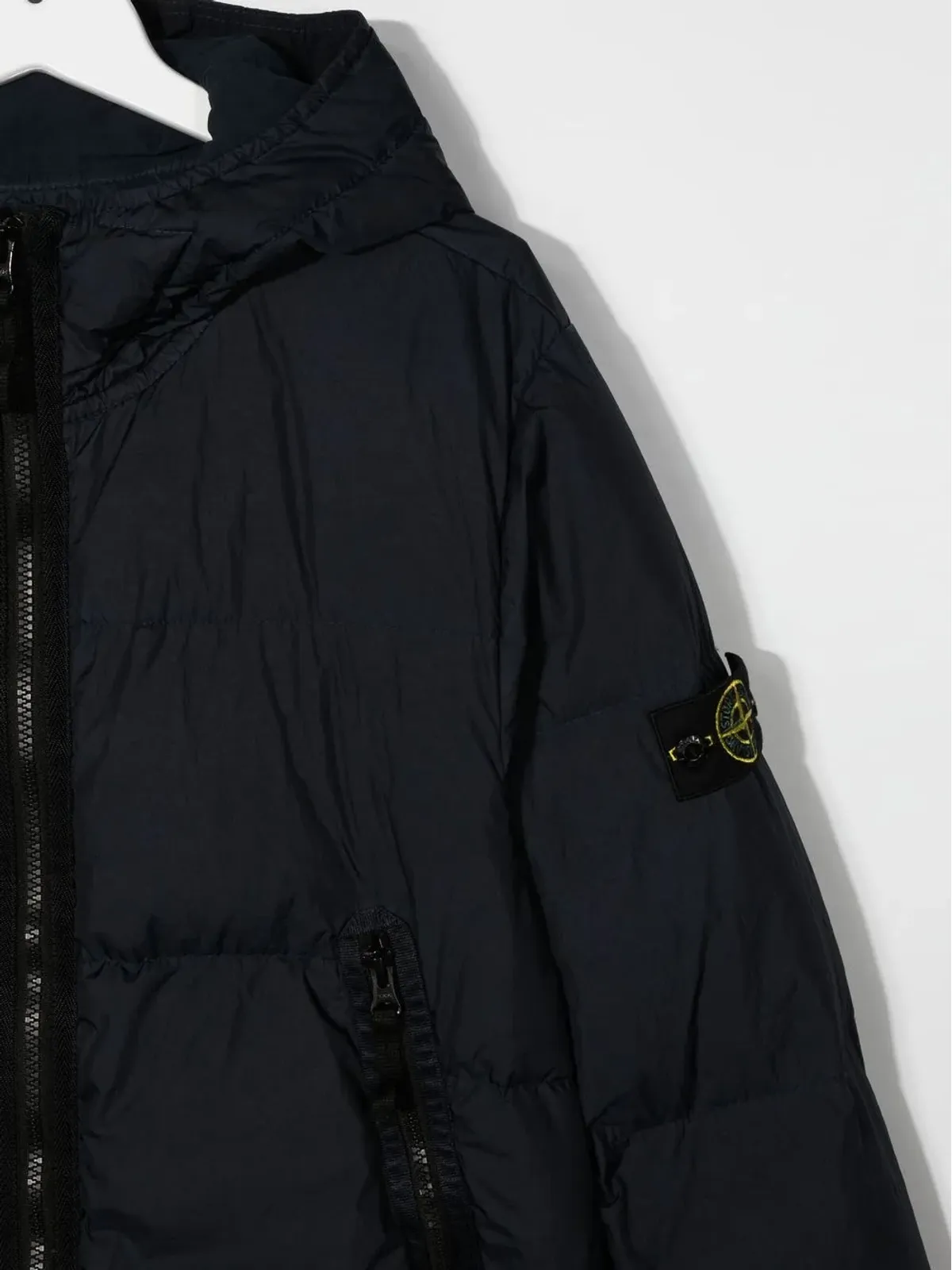 Stone Island Junior TEEN ロゴパッチ付きダウンコート - 画像3