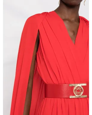 Elie Saab ベルト付きケープ風シルクガウン - サムネイル5