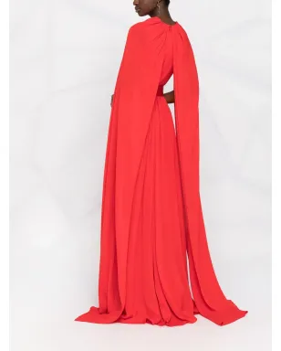 Elie Saab ベルト付きケープ風シルクガウン - サムネイル4