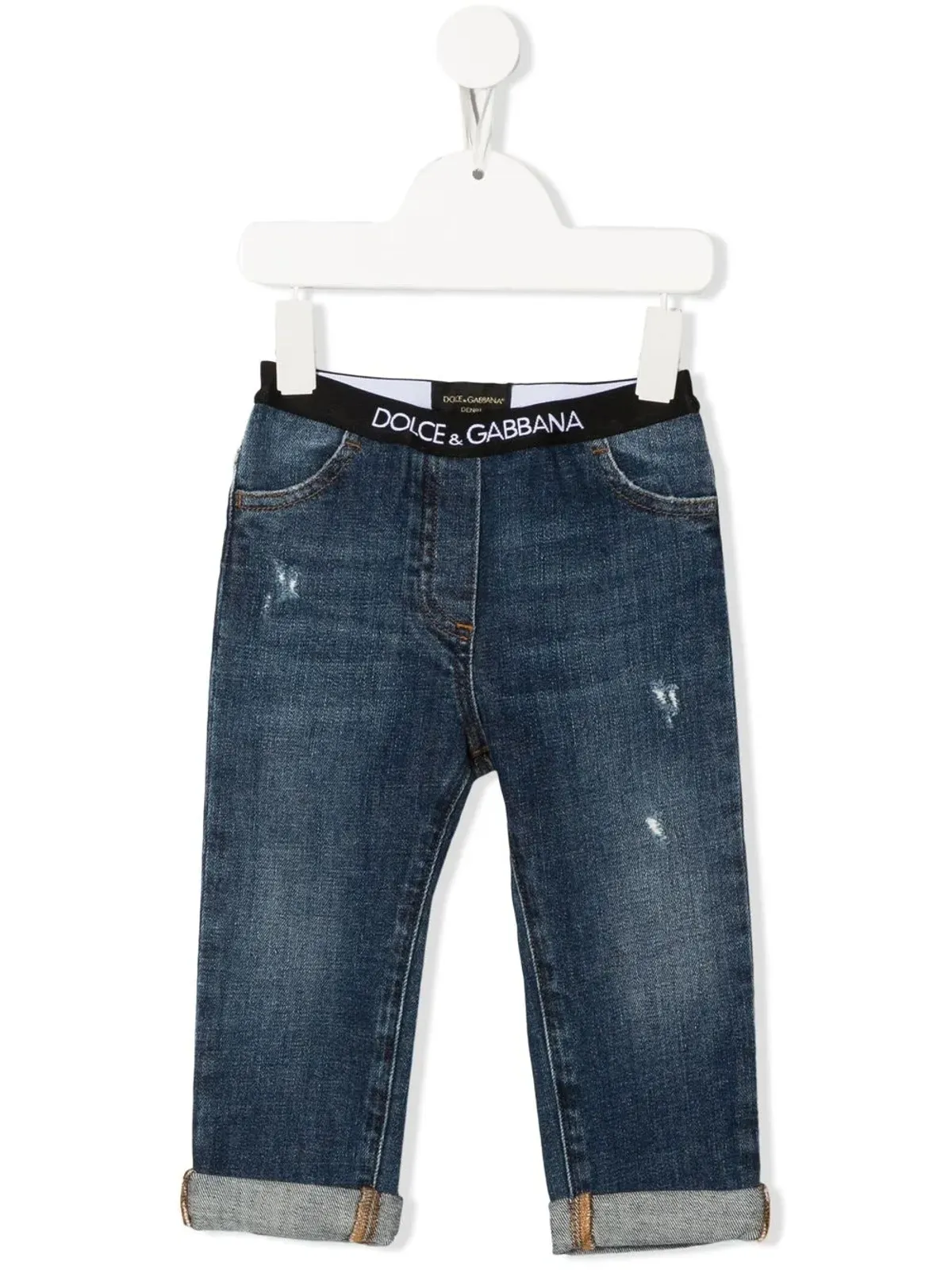 Dolce & Gabbana Kids ロゴ入りウエストバンド ジーンズ - 画像1