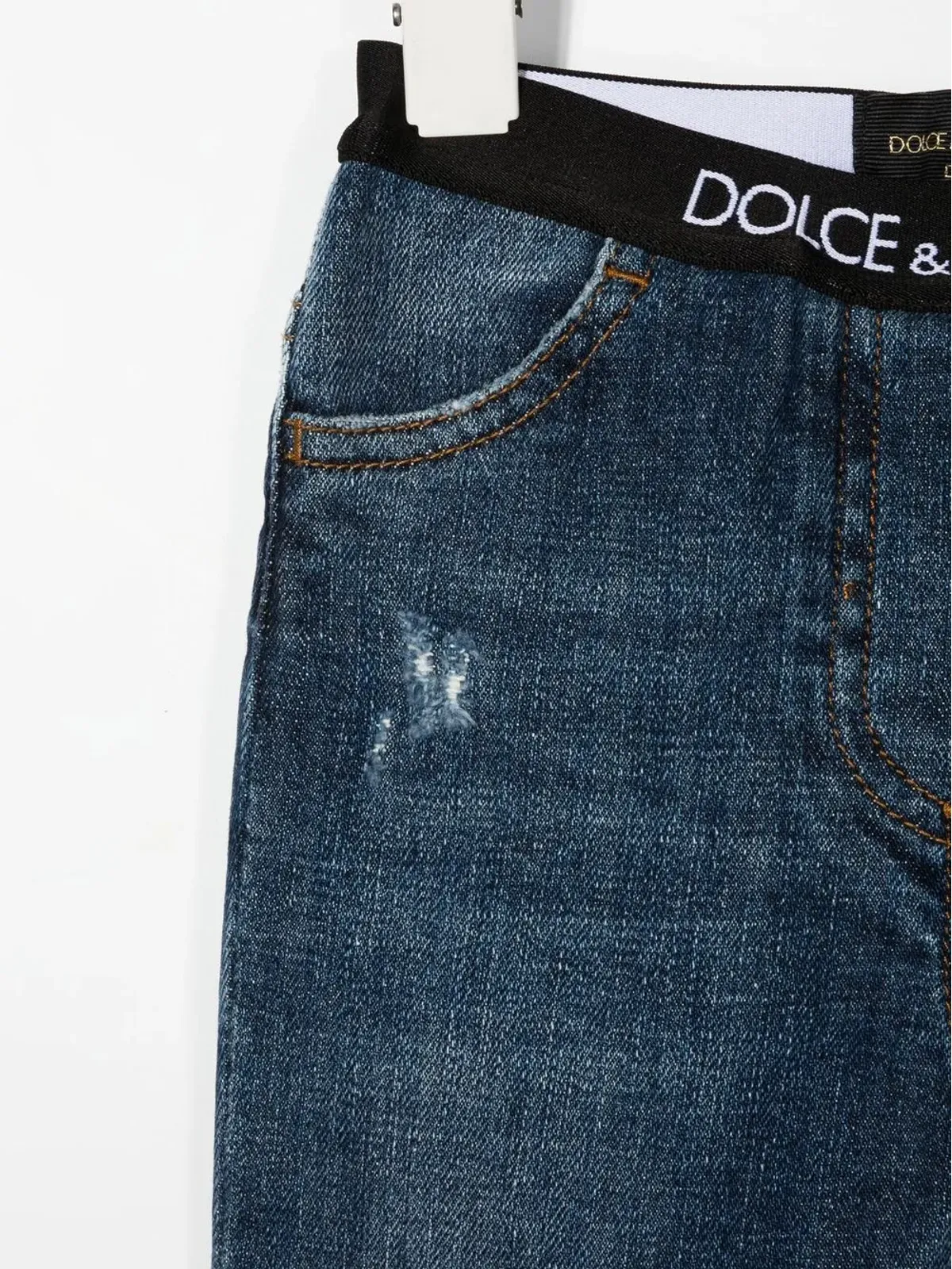 Dolce & Gabbana Kids ロゴ入りウエストバンド ジーンズ - 画像3