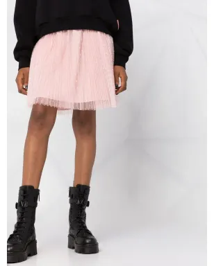 RED Valentino ポイントデスプリエ風チュールプリーツミニスカート - サムネイル5