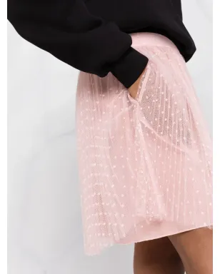 RED Valentino ポイントデスプリエ風チュールプリーツミニスカート - サムネイル3