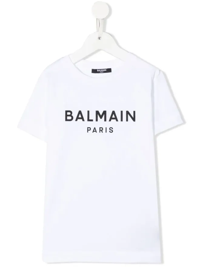 Balmain Kids Balmain Kids logo crew-neck T-shirt - Whiteの商品画像