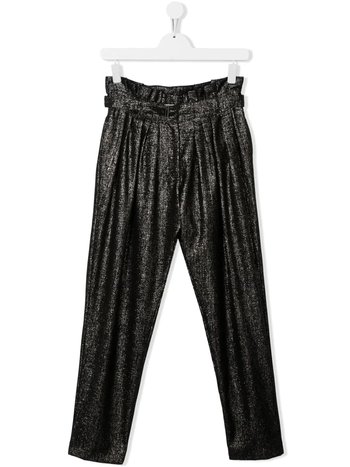 Balmain Kids メタリック仕上げ ベルト付きパンツ - ブラック - 画像1