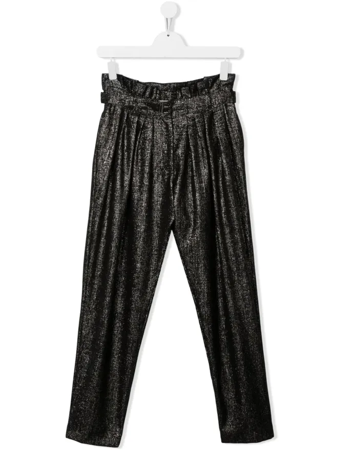 Balmain Kids Balmain Kids メタリック仕上げ ベルト付きパンツ - ブラックの商品画像