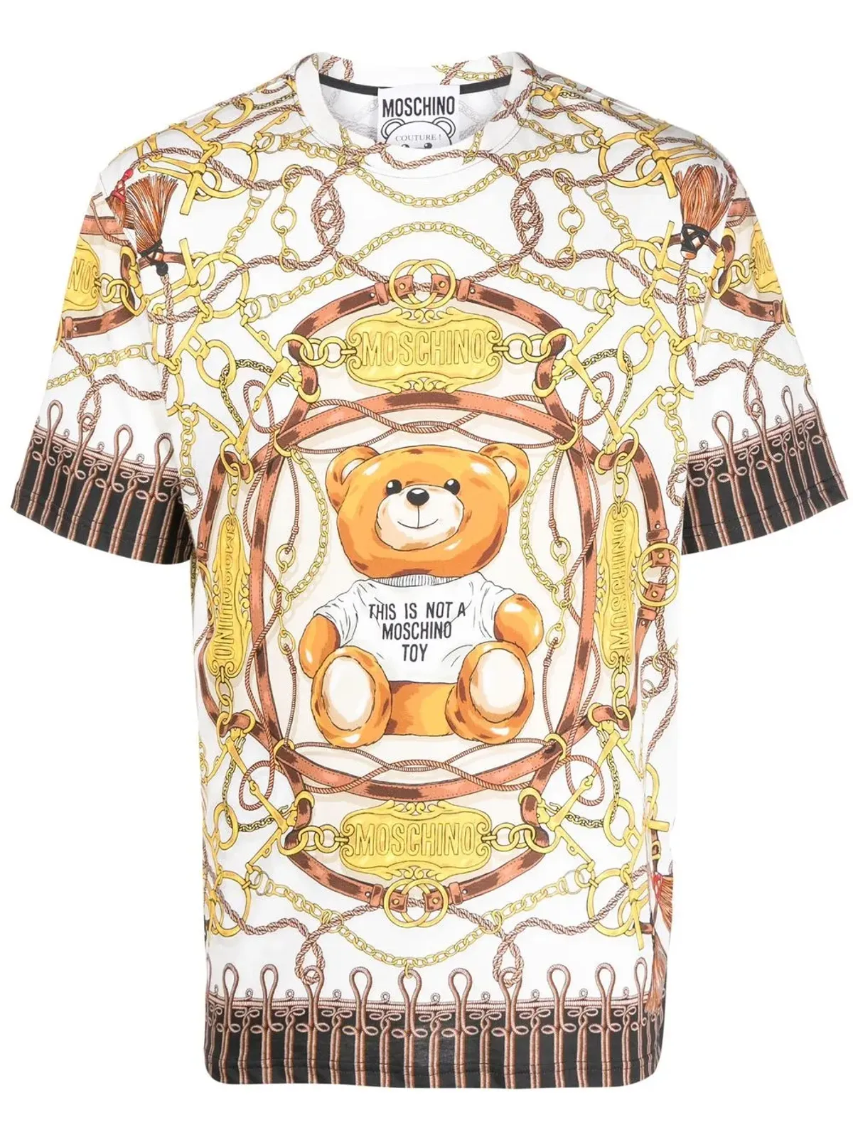 Moschino チェーンリンクプリント半袖Tシャツ ホワイト - 画像1